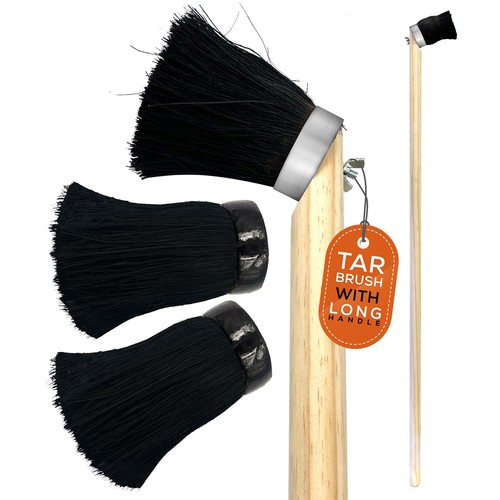 Tar paint brush long - tar, handled