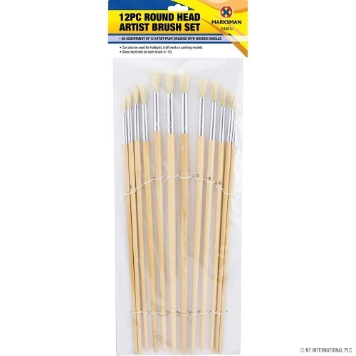 12pc round head - artist, brush
