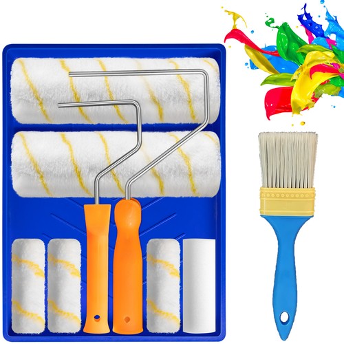 Paint roller set with - paint, tray